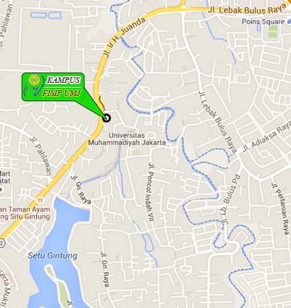 Locations and Maps FISIP UMJ Jakarta Pts Ptn